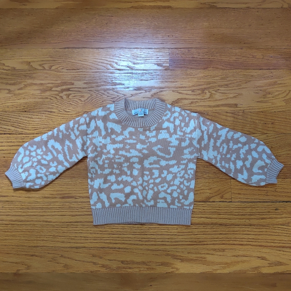 Bailey's Blossoms girl's 9-12m Taupe animal print sweater